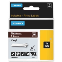 Dymo 1805424 IND Rhino tape vinyl wit op bruin 24 mm (origineel) 1805424 088662