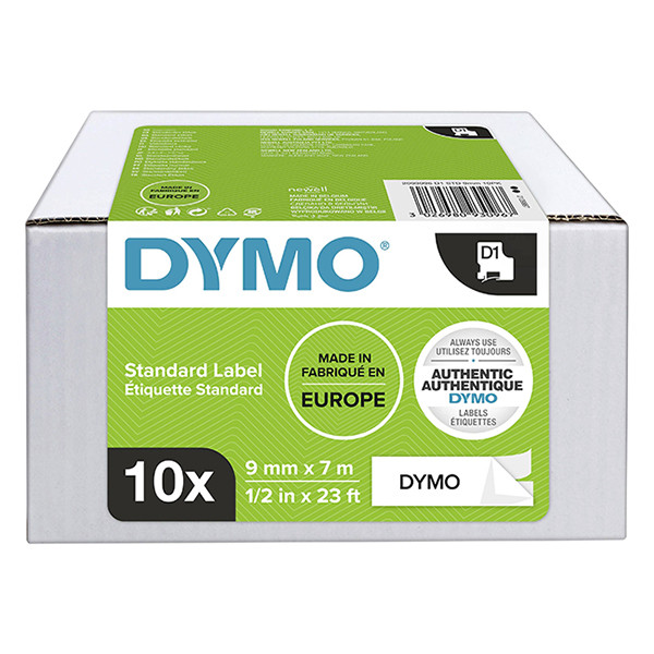 Dymo 2093096 tape zwart op wit 9 mm 10 tapes 40913 (origineel) 2093096 089166 - 1