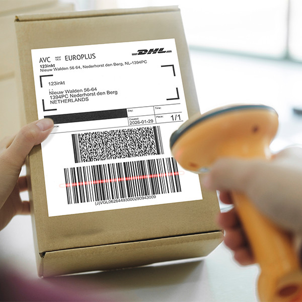 Dymo 2177565 brede adresetiketten DHL 6 stuks 2166659 (123inkt huismerk) 650889 - 2