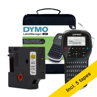 Dymo LabelManager 280 beletteringsysteem met draagkoffer (QWERTY) + 5 zwart op wit tapes 833464