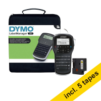 Dymo LabelManager 280 beletteringsysteem met draagkoffer (QWERTY) + 5 zwart op wit tapes 833464