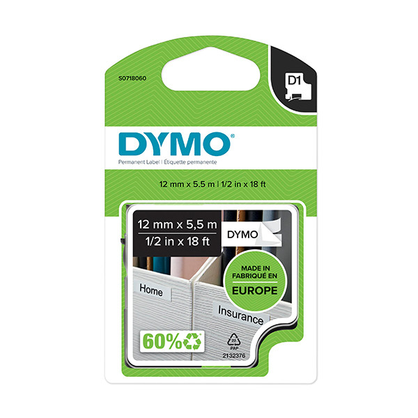Dymo S0718060 / 16959 tape permanent polyester 12 mm (origineel) S0718060 088530 - 1