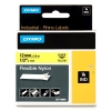 Dymo S0718080 / 18490 IND Rhino tape flexibel nylon zwart op geel 12 mm (origineel)