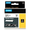 Dymo S0718100 / 18488 IND Rhino tape flexibel nylon zwart op wit 12 mm (origineel) 18488 088714