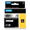 Dymo S0718180 / 18486 IND Rhino tape permanent polyester zwart op metallic 12 mm (origineel)