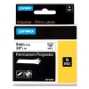 Dymo S0718240 / 18482 IND Rhino tape permanent polyester zwart op wit 9 mm (origineel)