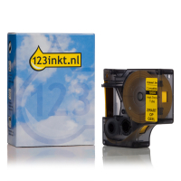 Dymo S0718310 / 18056 IND Rhino tape krimpkous zwart op geel 12 mm (123inkt huismerk)