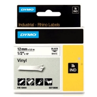 Dymo S0718600 / 18444 IND Rhino tape vinyl zwart op wit 12 mm (origineel) 18444 088602