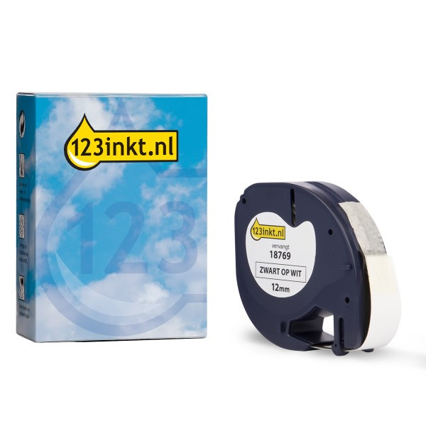 Dymo S0718850 / 18769 tape wit opstrijkbaar 12 mm (123inkt huismerk) S0718850C 088319 - 1