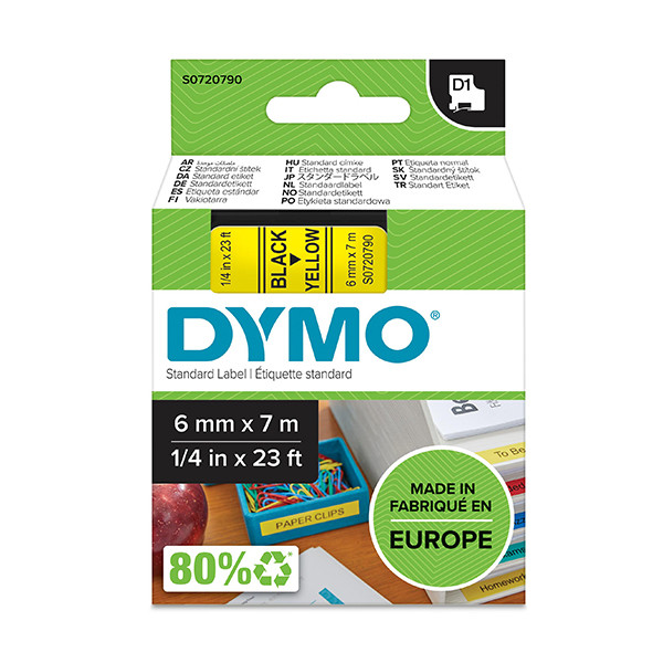 Dymo S0720790 / 43618 tape zwart op geel 6 mm (origineel) S0720790 088004 - 1
