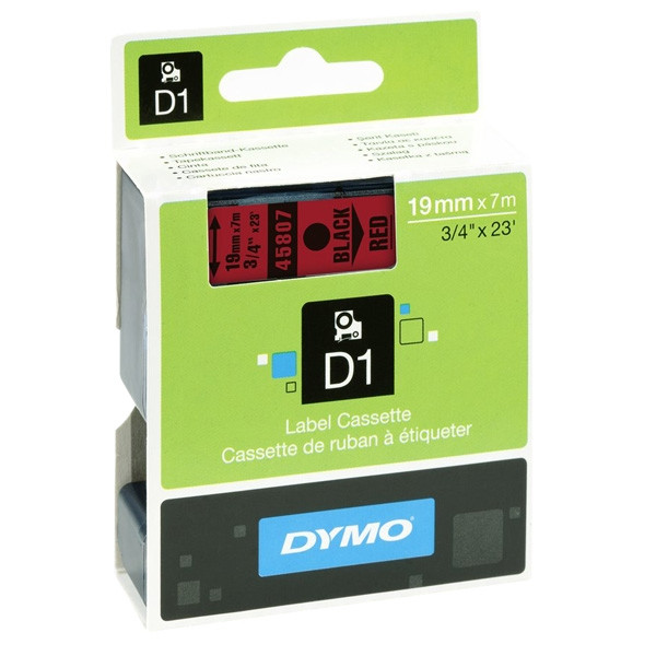 Dymo S0720870 / 45807 tape zwart op rood 19 mm (origineel) S0720870 088410 - 1