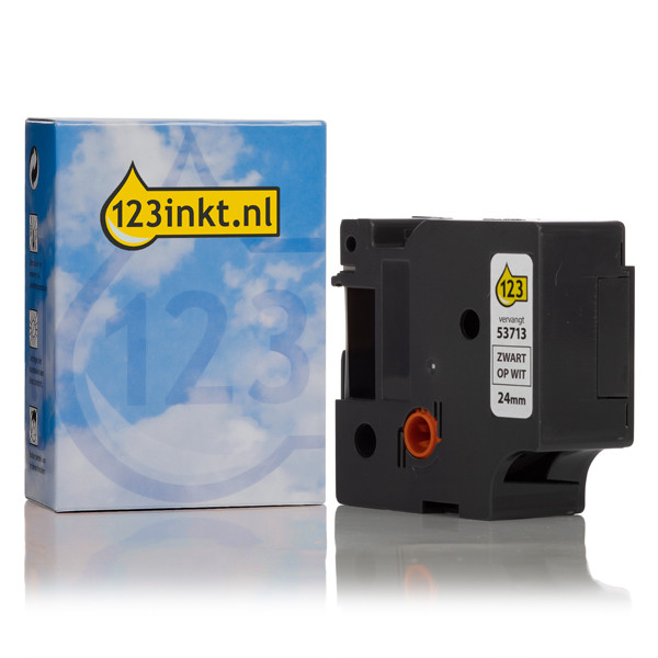 Dymo S0720930 / 53713 tape zwart op wit 24 mm (123inkt huismerk) S0720930C 088423 - 1