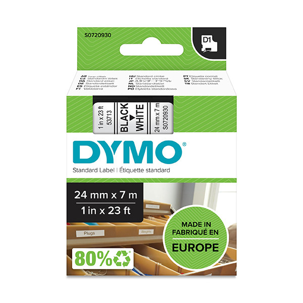 Dymo S0720930 / 53713 tape zwart op wit 24 mm (origineel) S0720930 088422 - 1