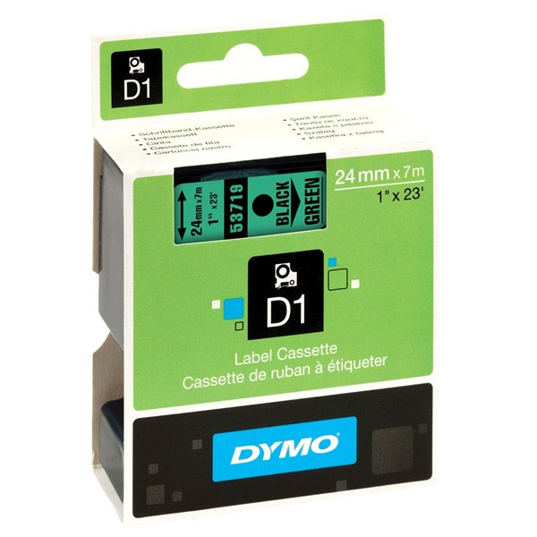 Dymo S0720990 / 53719 tape zwart op groen 24 mm (origineel) S0720990 088434 - 1