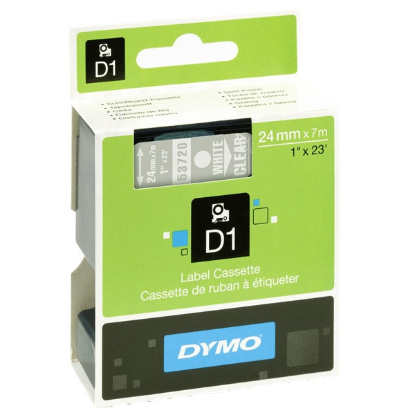 Dymo S0721000 / 53720 tape wit op transparant 24 mm (origineel) S0721000 088436 - 1