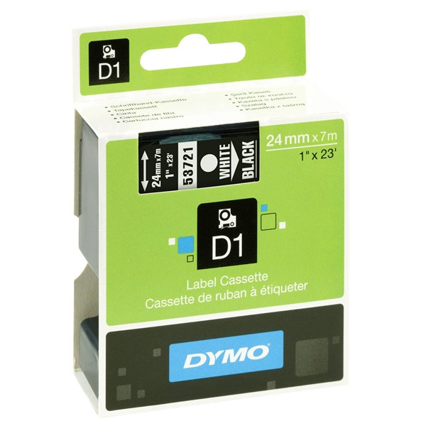 Dymo S0721010 / 53721 tape wit op zwart 24 mm (origineel) S0721010 088438 - 1