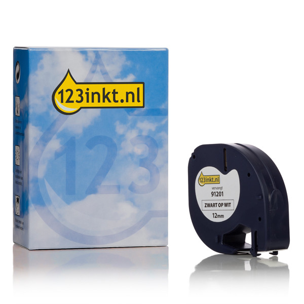 Dymo S0721610 / 91201 plastic tape wit 12 mm (123inkt huismerk) S0721610C 088303 - 1