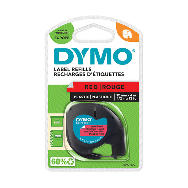 Dymo S0721630 / 91203 plastic tape rood 12 mm (origineel) S0721630 088306 - 1