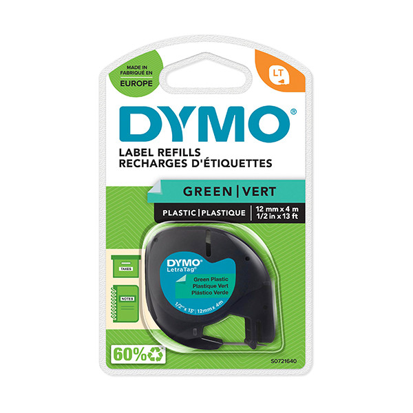 Dymo S0721640 / 91204 plastic tape groen 12 mm (origineel) S0721640 088308 - 1