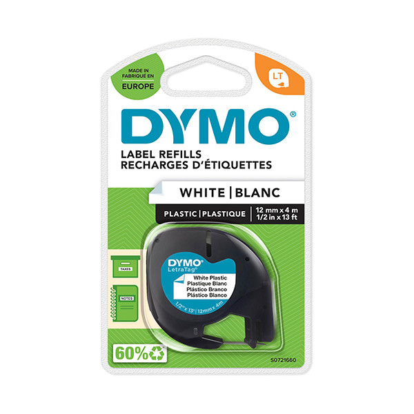 Dymo S0721660 / 91221 plastic tape wit 12 mm (origineel) S0721660 088320 - 1