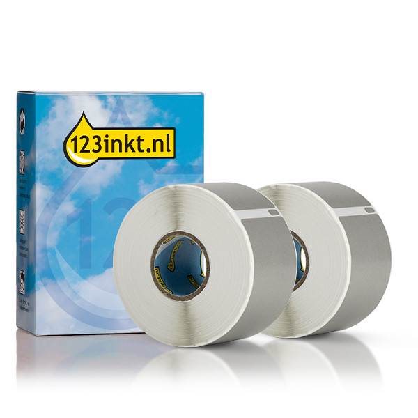 Dymo S0722400 / 99012 brede adresetiketten 2 rollen zilver (123inkt huismerk) 089368 - 1