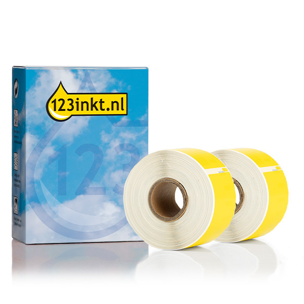 Dymo S0722400 / 99012 brede gele adresetiketten 2 rollen (123inkt huismerk) 089268 - 1