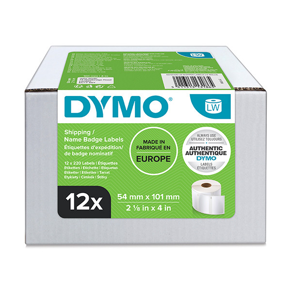 Dymo S0722420 / 13186 verzend- en naambadge etiketten voordeelverpakking 12 stuks 99014 (origineel) S0722420 088548 - 1
