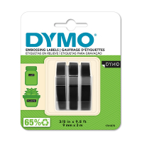 Dymo S0847730 reliëftape wit op zwart multipack (origineel) S0847730 088448