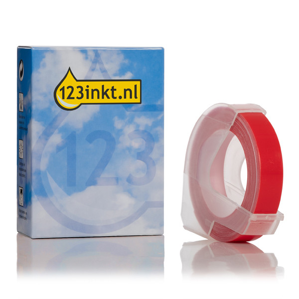 Dymo S0898150 / 520102 reliëftape wit op rood (123inkt huismerk) S0898150C 088445 - 1