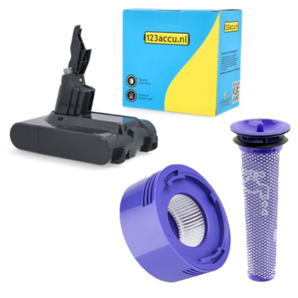 Dyson V7 / SV11 / 968670-02 accu + HEPA filterset (21.6 V, 2500 mAh, 123accu huismerk) ADY00181 - 1