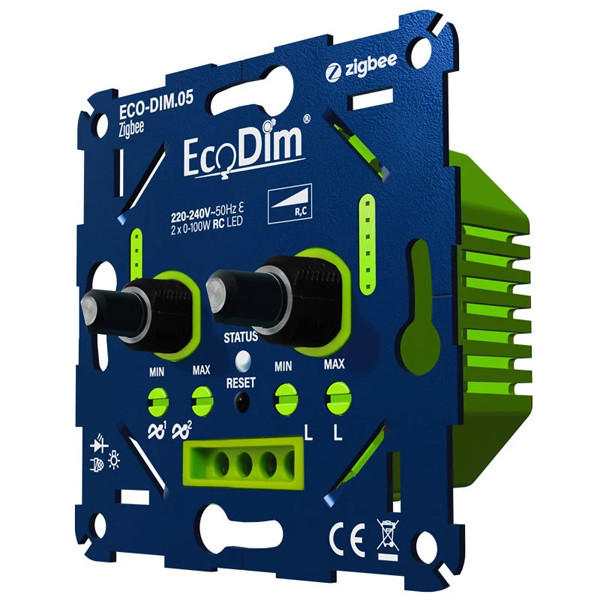 EcoDim slimme inbouw duo dimmer zigbee LEC00037 - 2