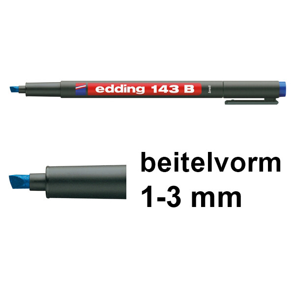 Edding 143B permanent marker blauw (1 - 3 mm beitel) 4-143003 200698 - 1