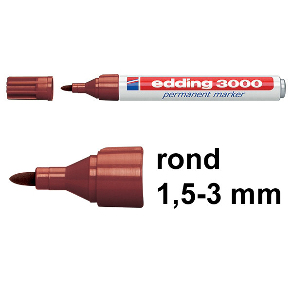 Edding 3000 permanent marker bruin (1,5 - 3 mm rond) 4-3000007 200785 - 1