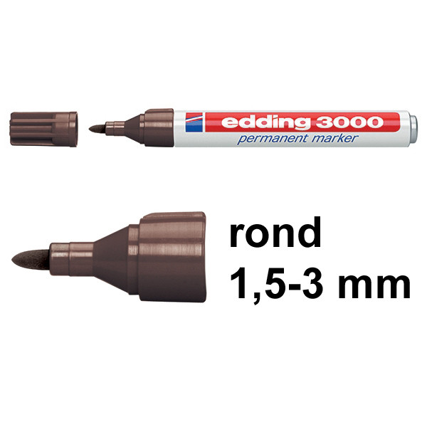 Edding 3000 permanent marker donkerbruin (1,5 - 3 mm rond) 4-3000018 200796 - 1