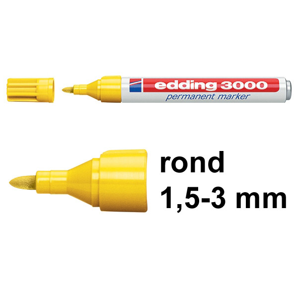 Edding 3000 permanent marker geel (1,5 - 3 mm rond) 4-3000005 200783 - 1