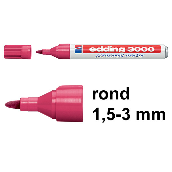 Edding 3000 permanent marker karmijnrood (1,5 - 3 mm rond) 4-3000019 200797 - 1