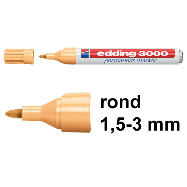 Edding 3000 permanent marker licht oranje (1,5 - 3 mm rond) 4-3000016 200794 - 1