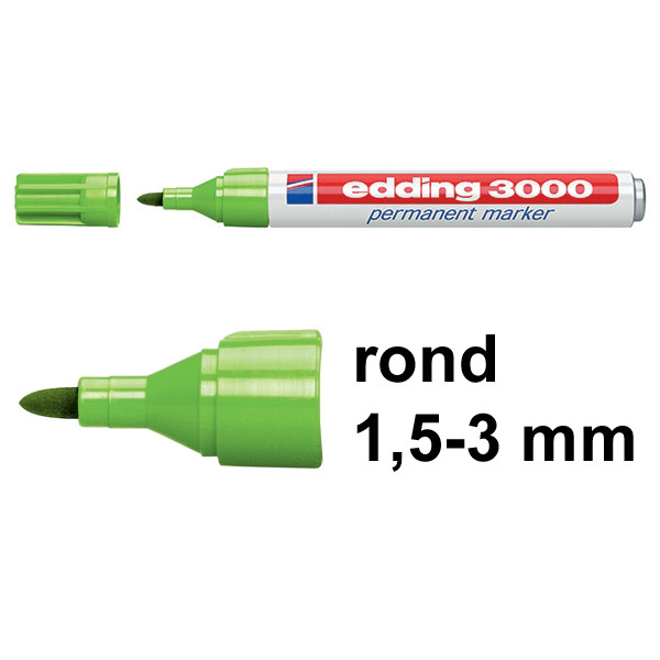 Edding 3000 permanent marker lichtgroen (1,5 - 3 mm rond) 4-3000011 200789 - 1