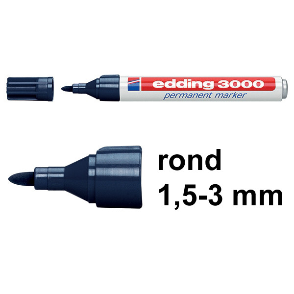 Edding 3000 permanent marker staalblauw (1,5 - 3 mm rond) 4-3000017 200795 - 1