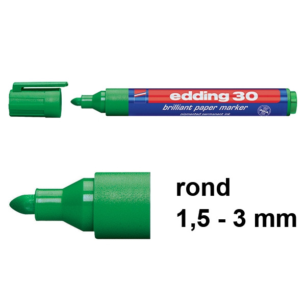 Edding 30 brilliant paper marker groen (1,5 - 3 mm rond) 4-30004 239207 - 1