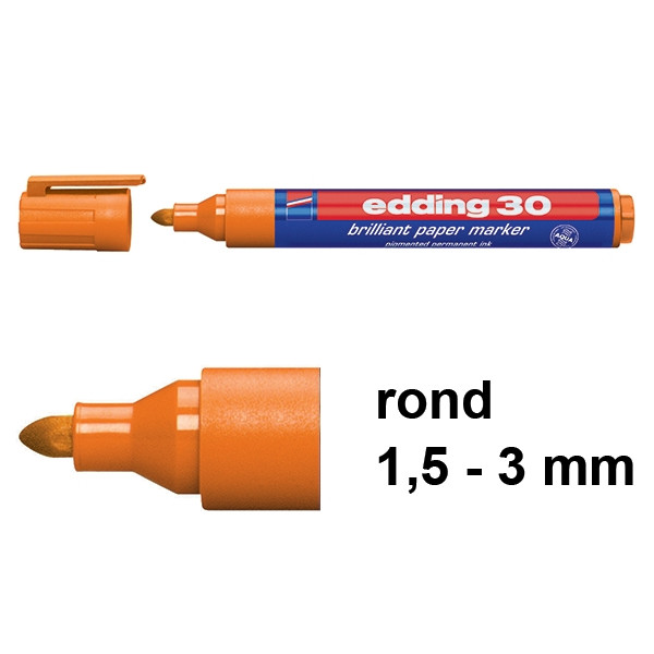 Edding 30 brilliant paper marker oranje (1,5 - 3 mm rond) 4-30006 239209 - 1