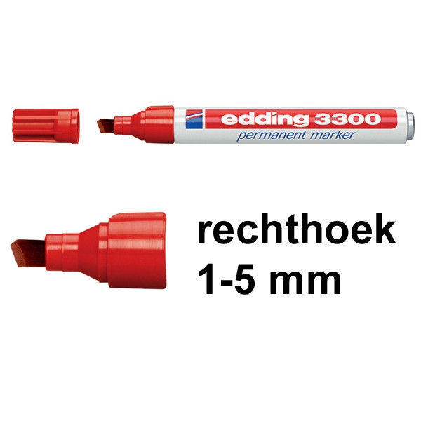 Edding 3300 permanent marker rood (1 - 5 mm beitel) 4-3300002 200815 - 1