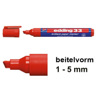 Edding 33 brilliant paper marker rood (1 - 5 mm beitel) 4-33002 239213