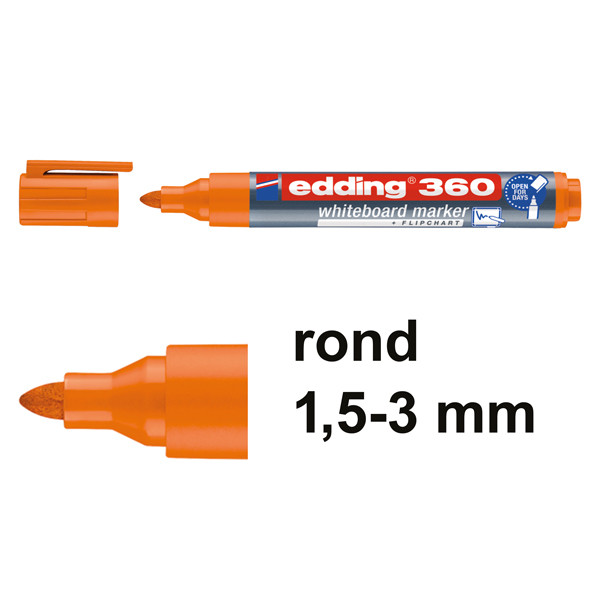 Edding 360 whiteboard marker oranje (1,5 - 3 mm) 4-360006 240539 - 1