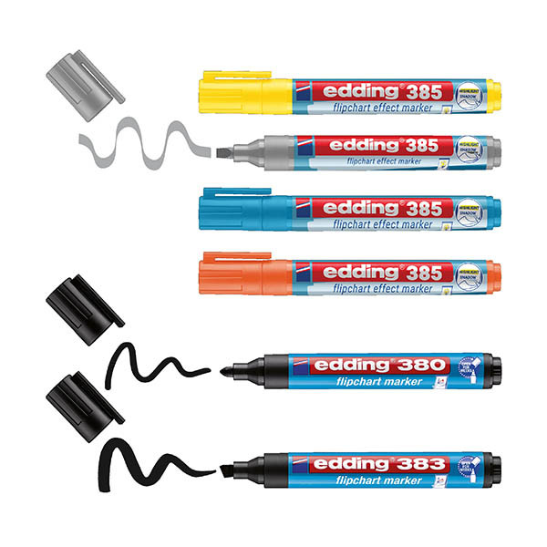 Edding 380+383+385 flipchart multipack hightlight & shading (6 stuks) 200999 - 1