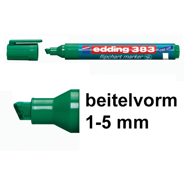 Edding 383 flipchart marker groen (1 - 5 mm beitel) 4-383004 200945 - 1