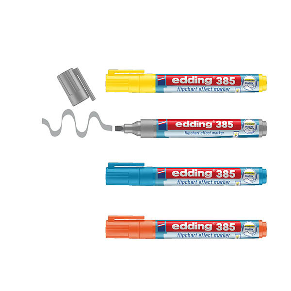 Edding 385 flipchart effect marker mulptipack assorti (1,5 - 5mm penseelpunt) 200997 - 1