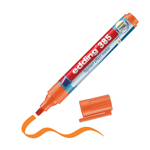 Edding 385 flipchart effect marker oranje (1,5 - 5mm penseelpunt) 200994 - 1