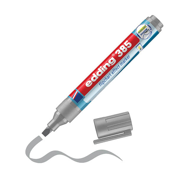 Edding 385 flipchart effect marker zilvergrijs (1,5 - 5mm penseelpunt) 200996 - 1