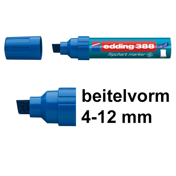 Edding 388 flipchart marker blauw (4 - 12 mm beitel) 4-388003 200948 - 1